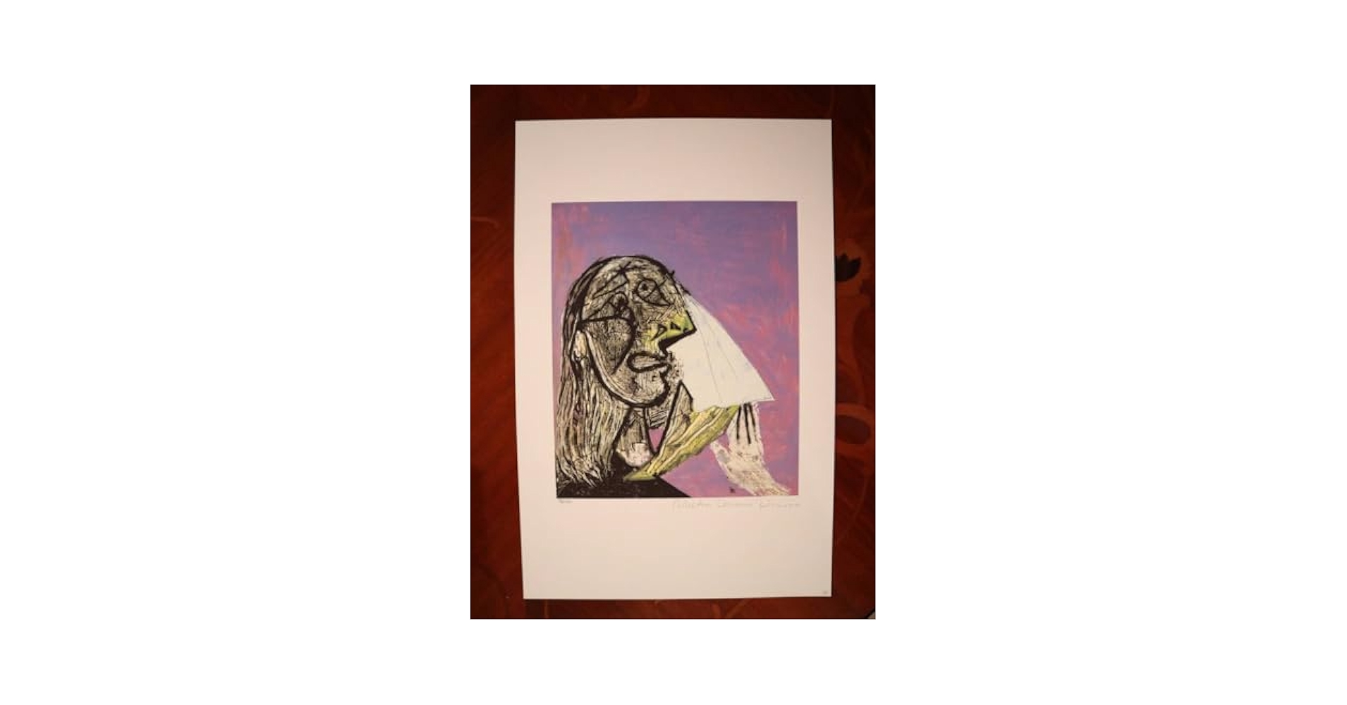 Amazon.co.jp: 真作ピカソ Picasso 泣く女本物真作保証書親族